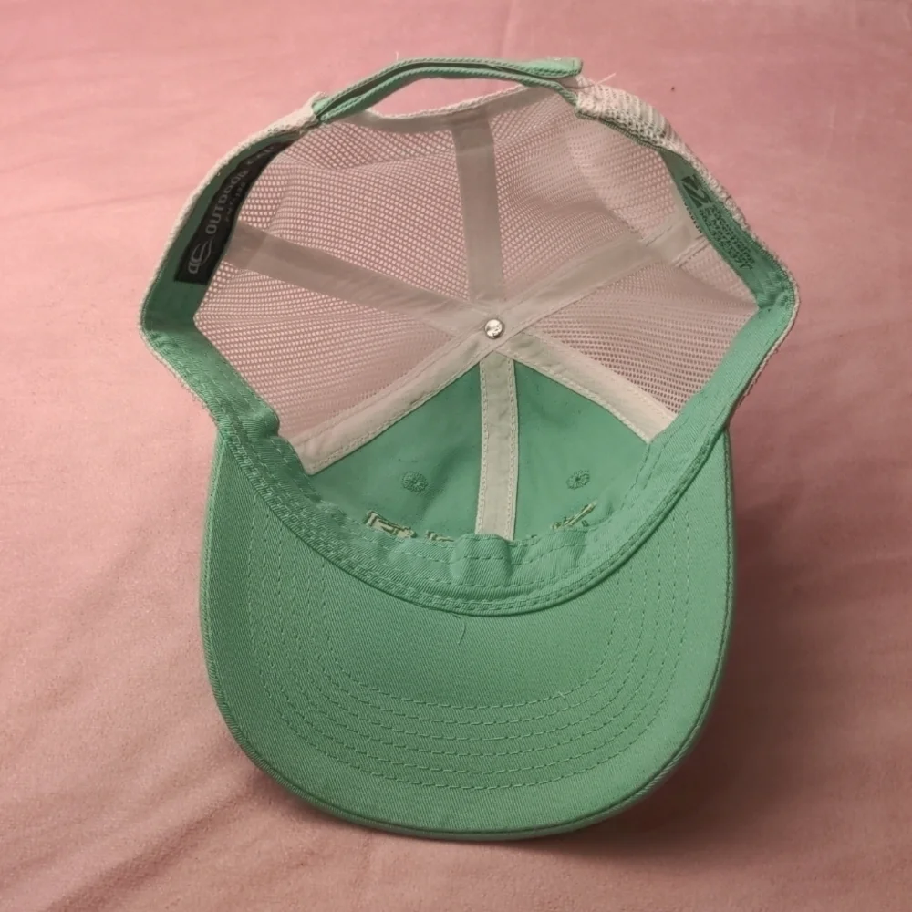 Outdoor Cap Mint Green Wade Incorporated White Mesh Adjustable Hat
